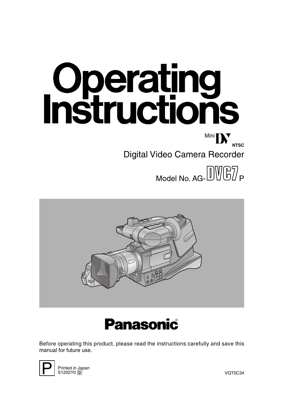 Panasonic AG-DVC7P User Manual | 54 pages