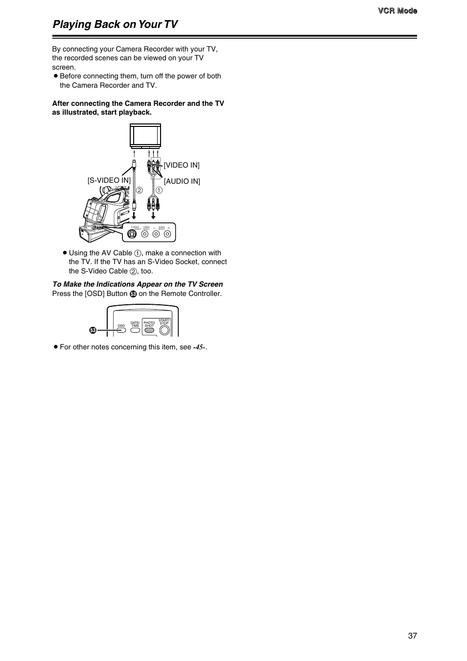 Playing back on your tv | Panasonic AG-DVC7P User Manual | Page 37 / 54
