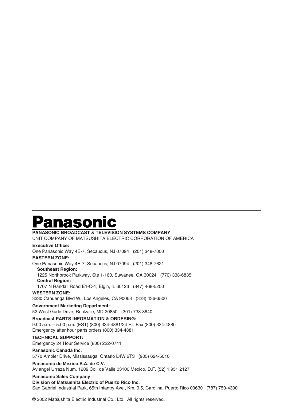 Panasonic AG-DVC7P User Manual | Page 54 / 54