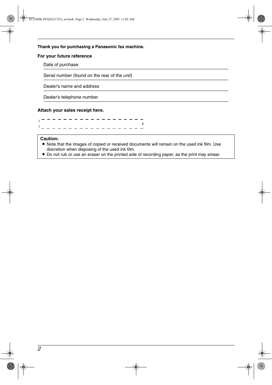 Panasonic KX-FC238HK User Manual | Page 4 / 106