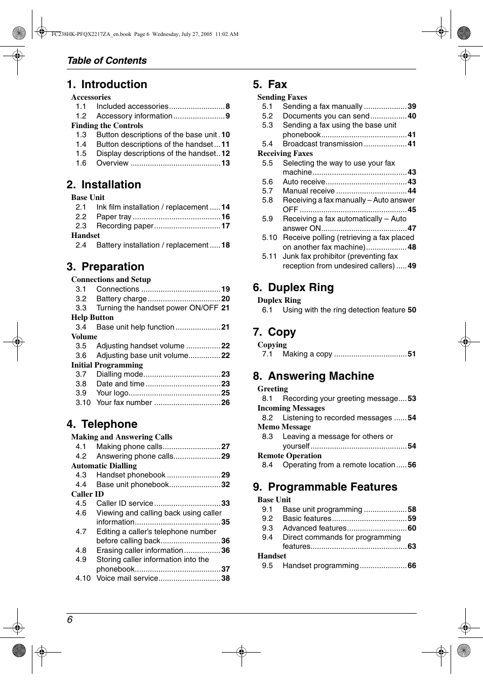 Panasonic KX-FC238HK User Manual | Page 8 / 106