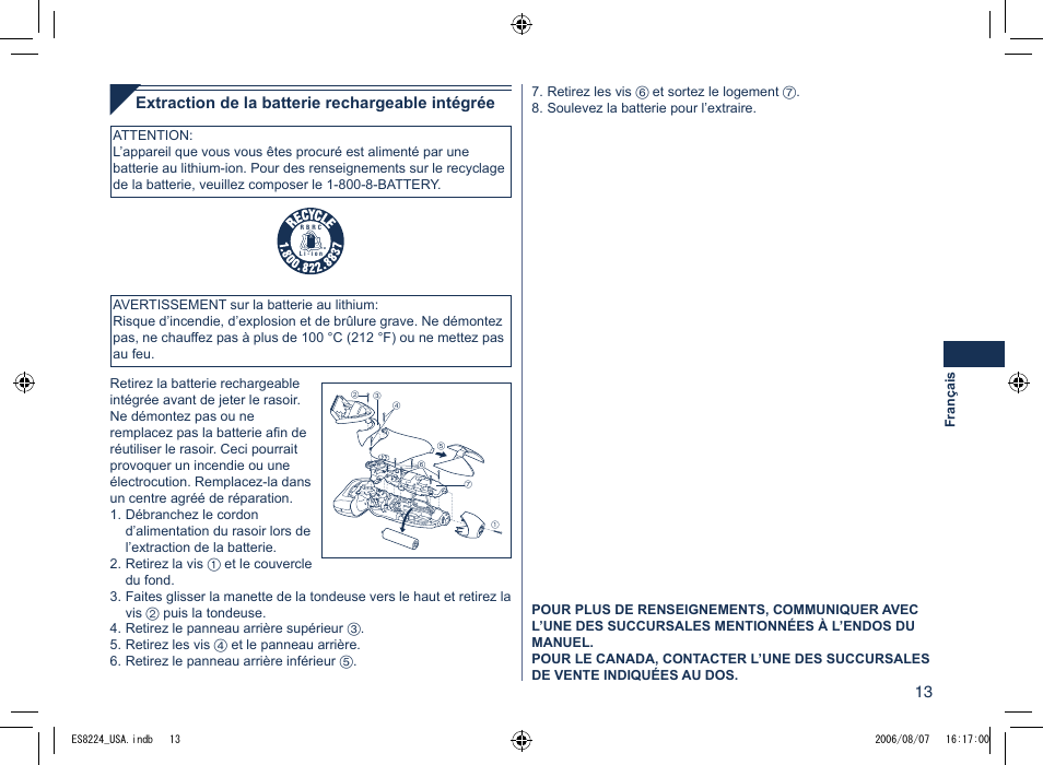 Panasonic ES8224 User Manual | Page 13 / 20