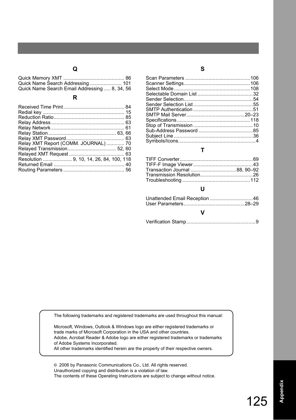 Panasonic Panafax UF-7950 User Manual | Page 125 / 126