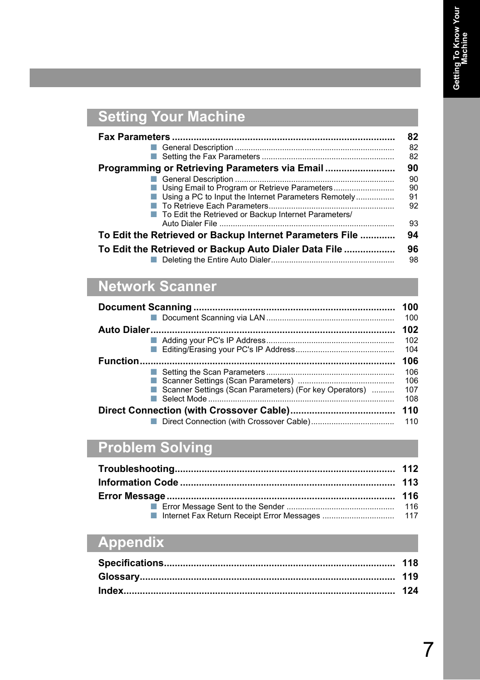 Panasonic Panafax UF-7950 User Manual | Page 7 / 126