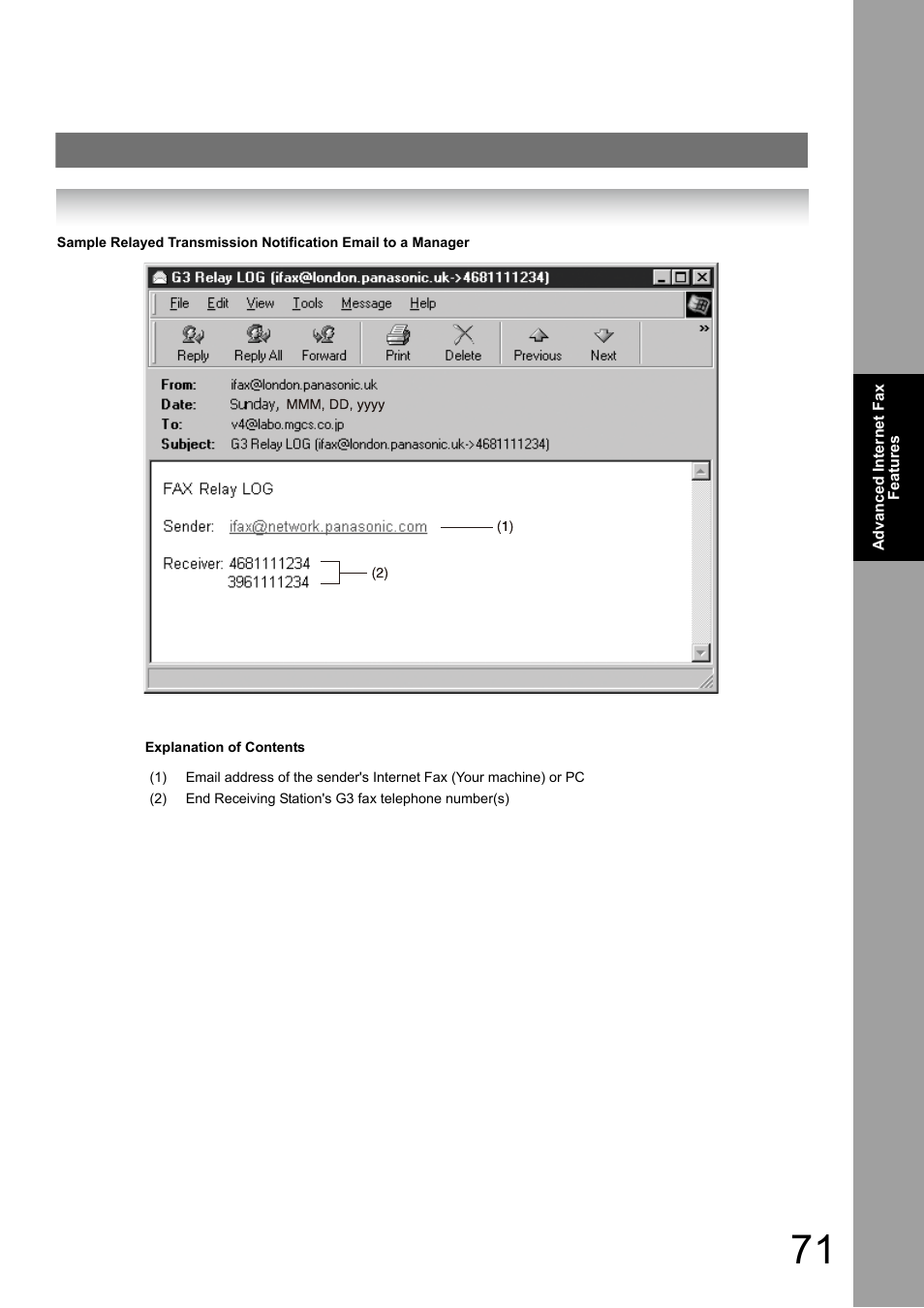 Panasonic Panafax UF-7950 User Manual | Page 71 / 126