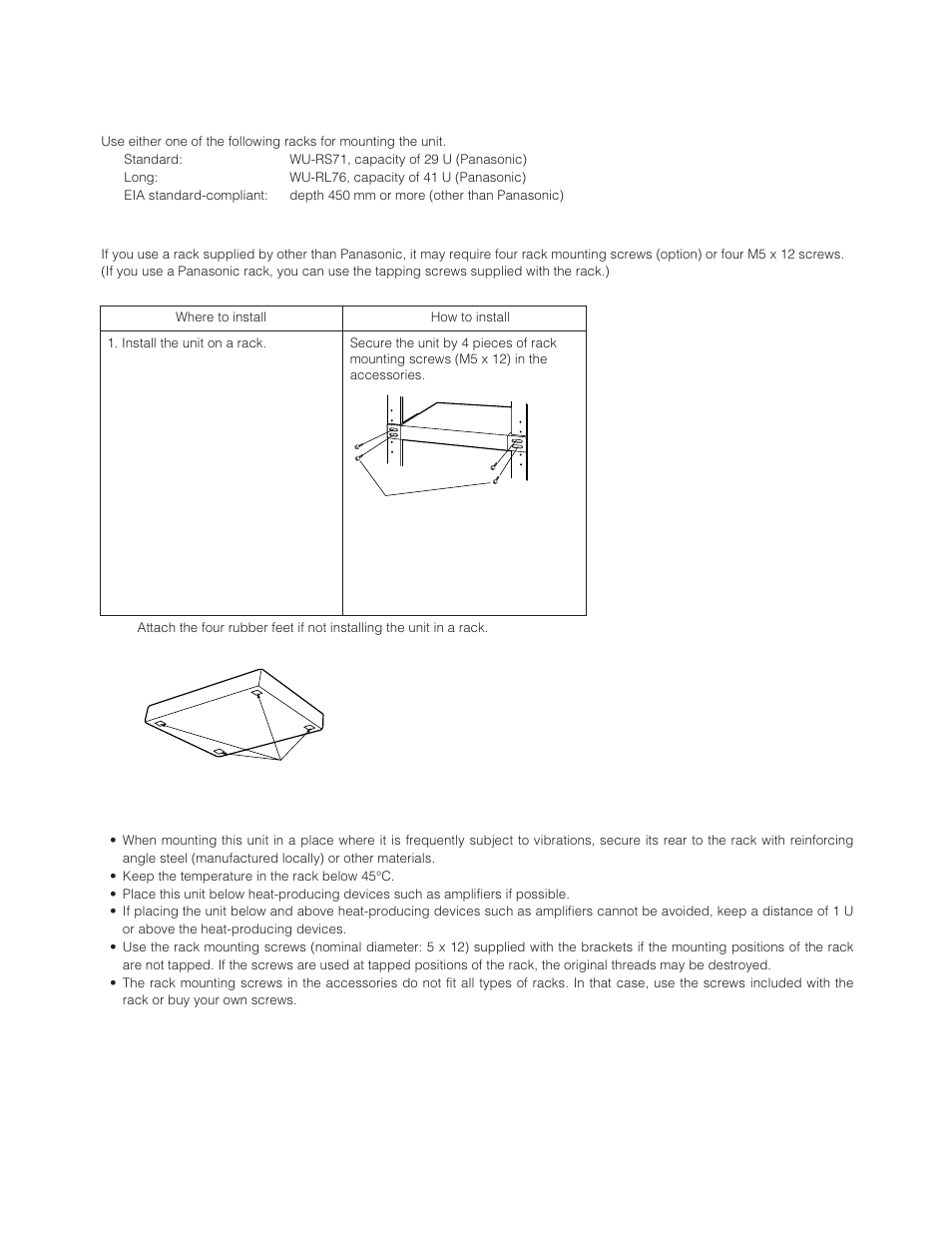 Mounting into the rack | Panasonic WR-XS3P User Manual | Page 12 / 39