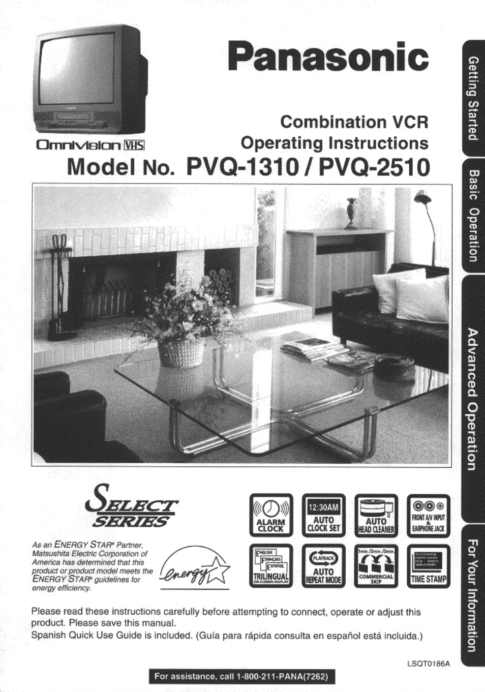 Panasonic OMNIVISION PVQ-1310 User Manual | 44 pages