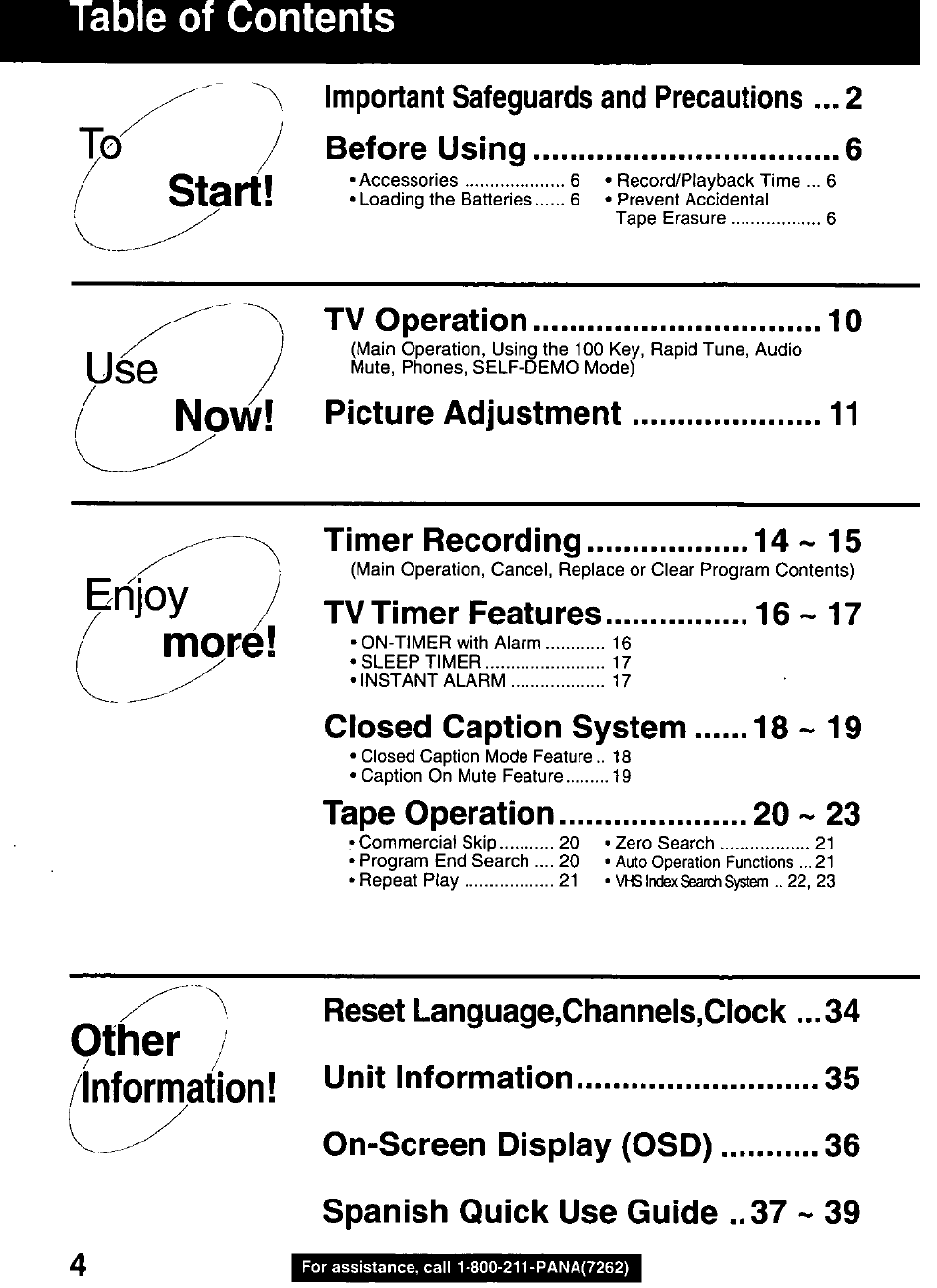 Panasonic OMNIVISION PVQ-1310 User Manual | Page 4 / 44
