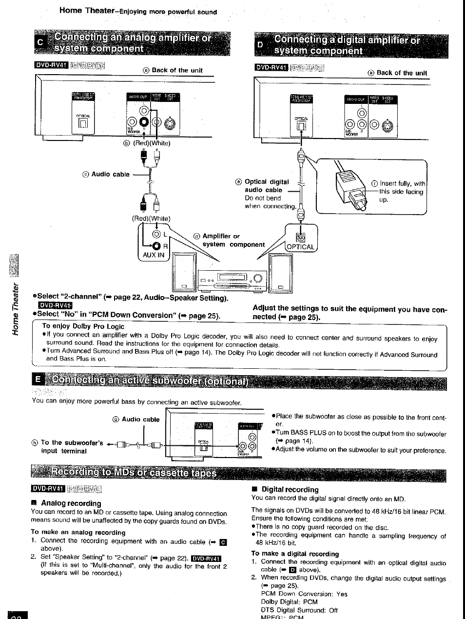 Vj»aatjssa, B analog recording, B digital recording | Ii-n, Imsi | Panasonic DVD-RV41 User Manual | Page 29 / 33