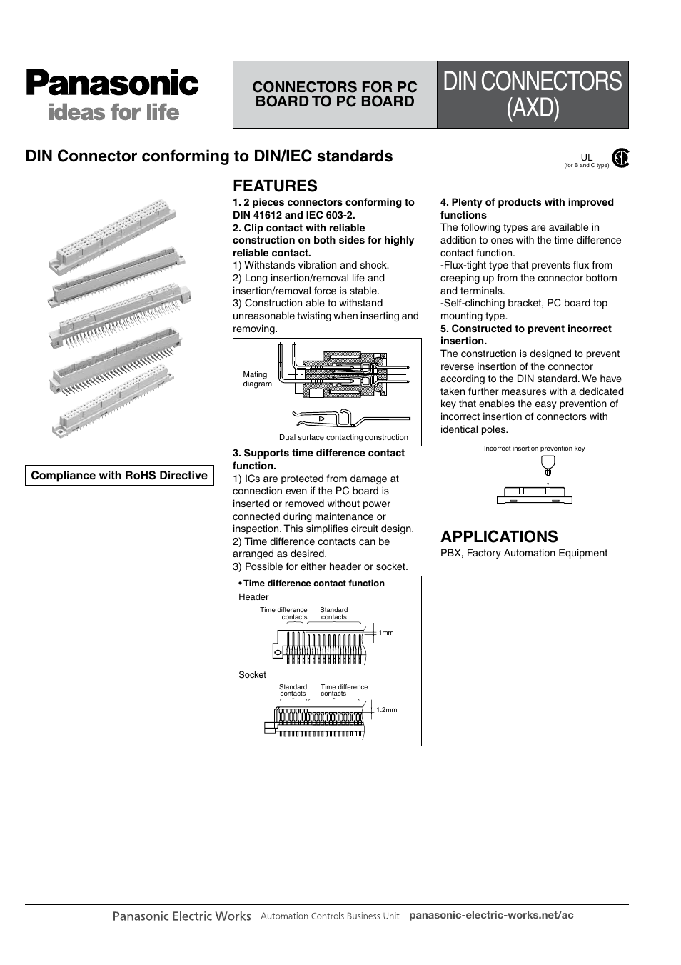 Panasonic DIN Connectors User Manual | 12 pages