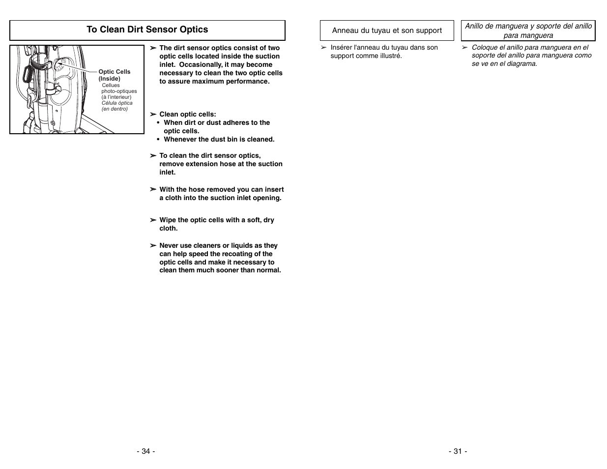 Anneau du tuyau at son support | Panasonic MC-V7722 User Manual | Page 31 / 64