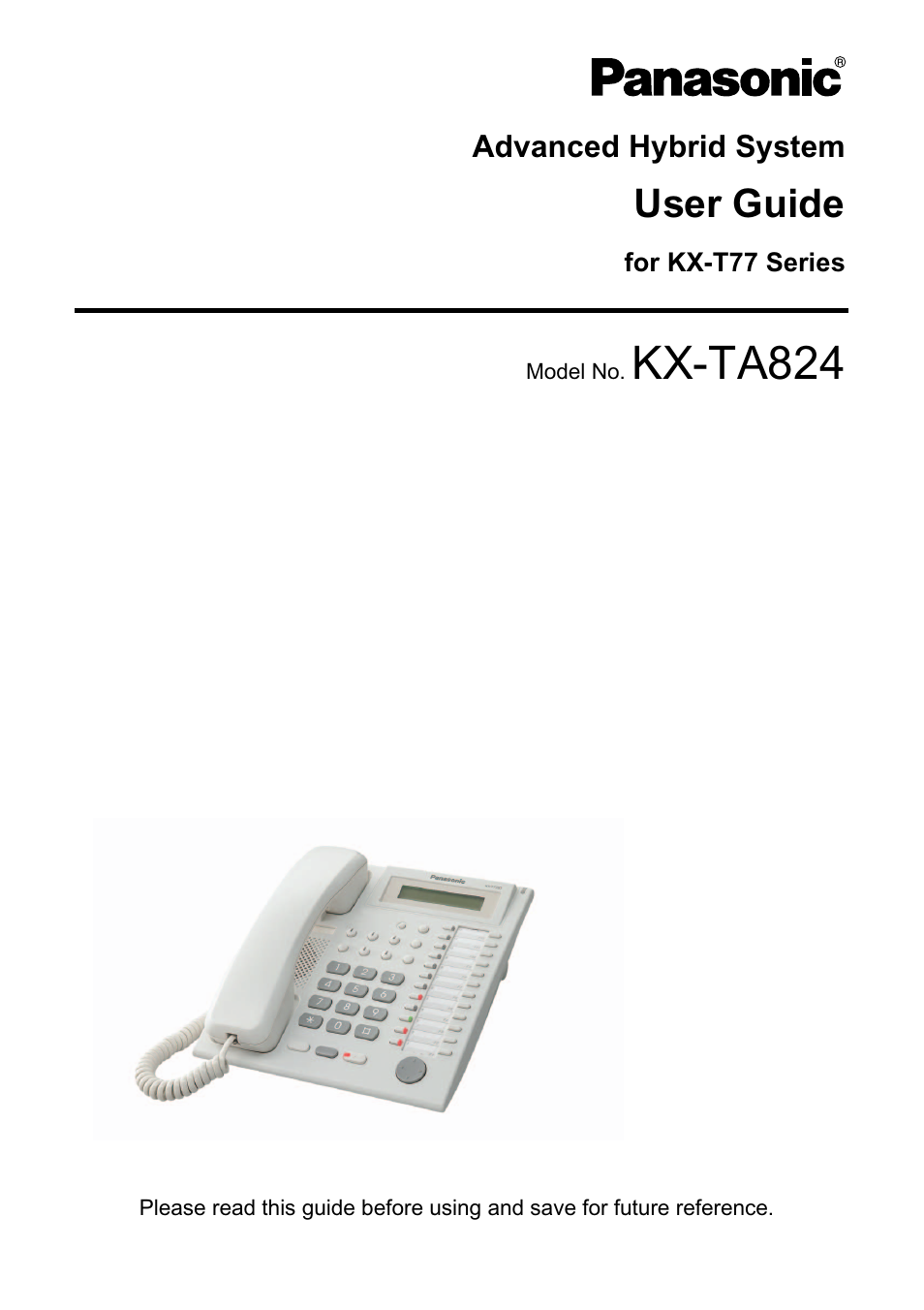 Panasonic KX-TA824 User Manual | 12 pages