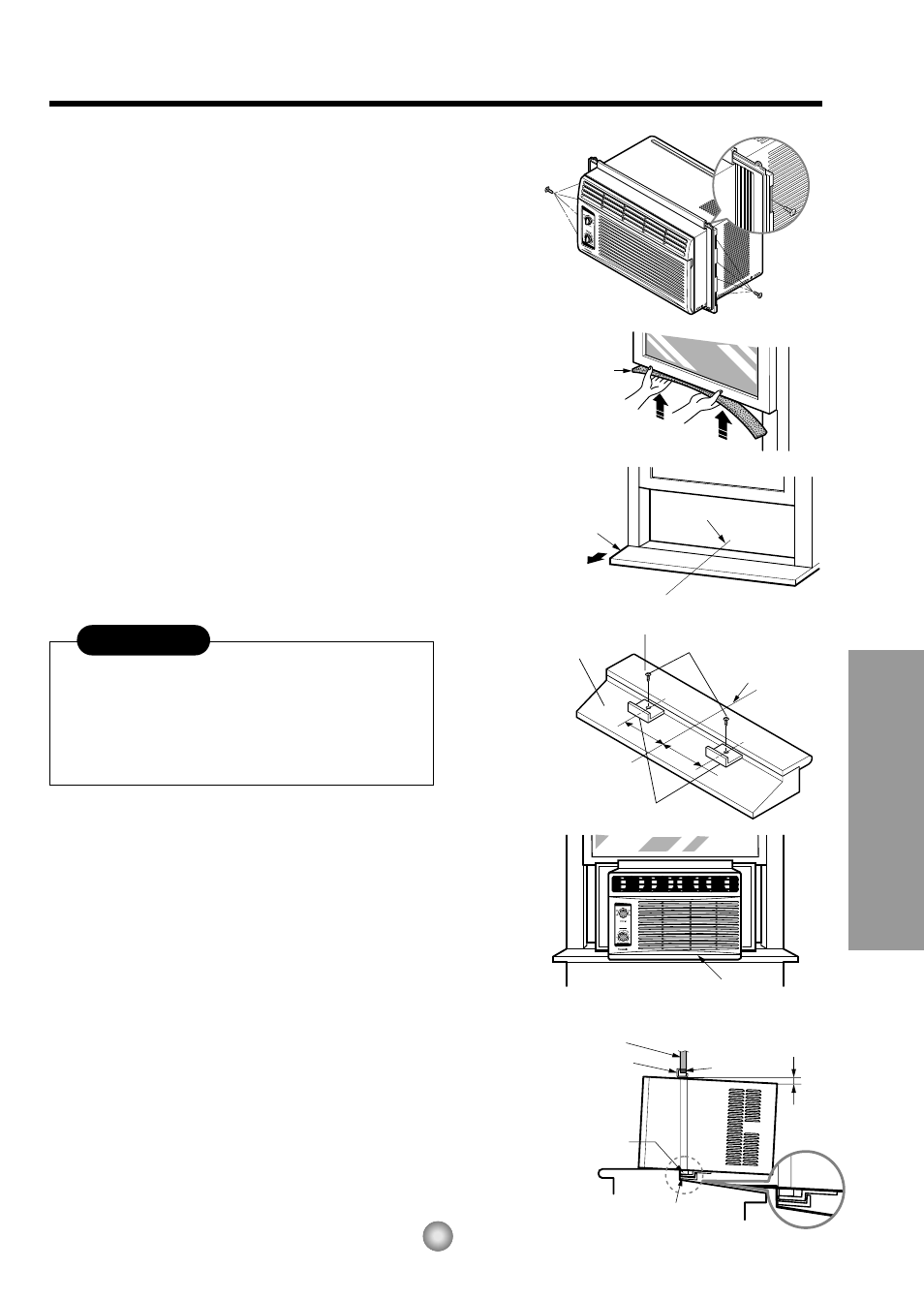 Requerimientos de la ventana, A. antes de instalar, B. empieze la instlacion | Peligro | Panasonic CW-C53GK User Manual | Page 29 / 36