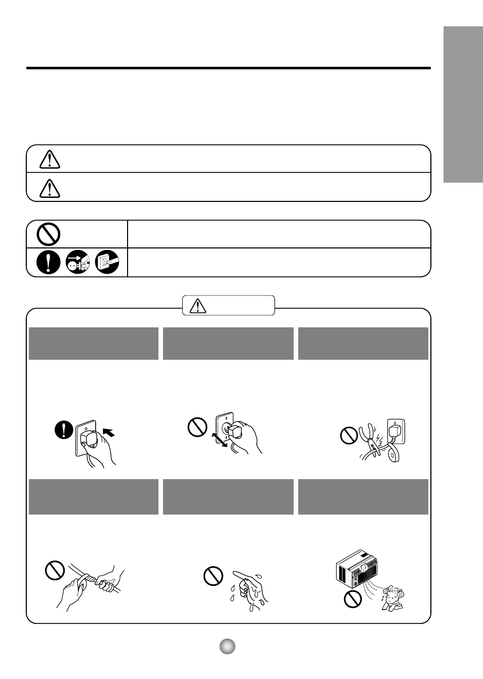 Safety precautions, Caution, Warning | Panasonic CW-C53GK User Manual | Page 3 / 36