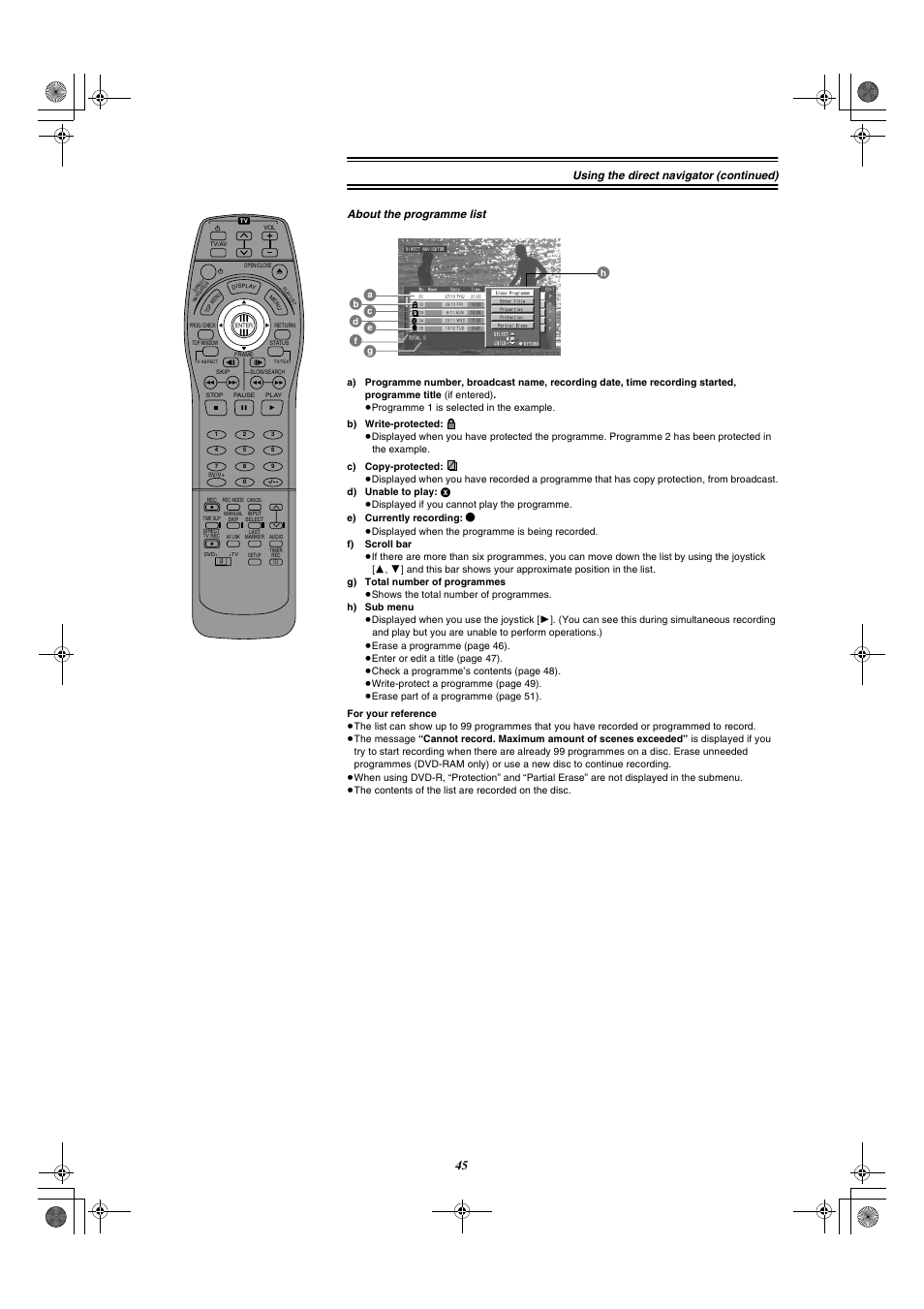 Ae d g, Bc f h | Panasonic DMR-E20 User Manual | Page 45 / 95