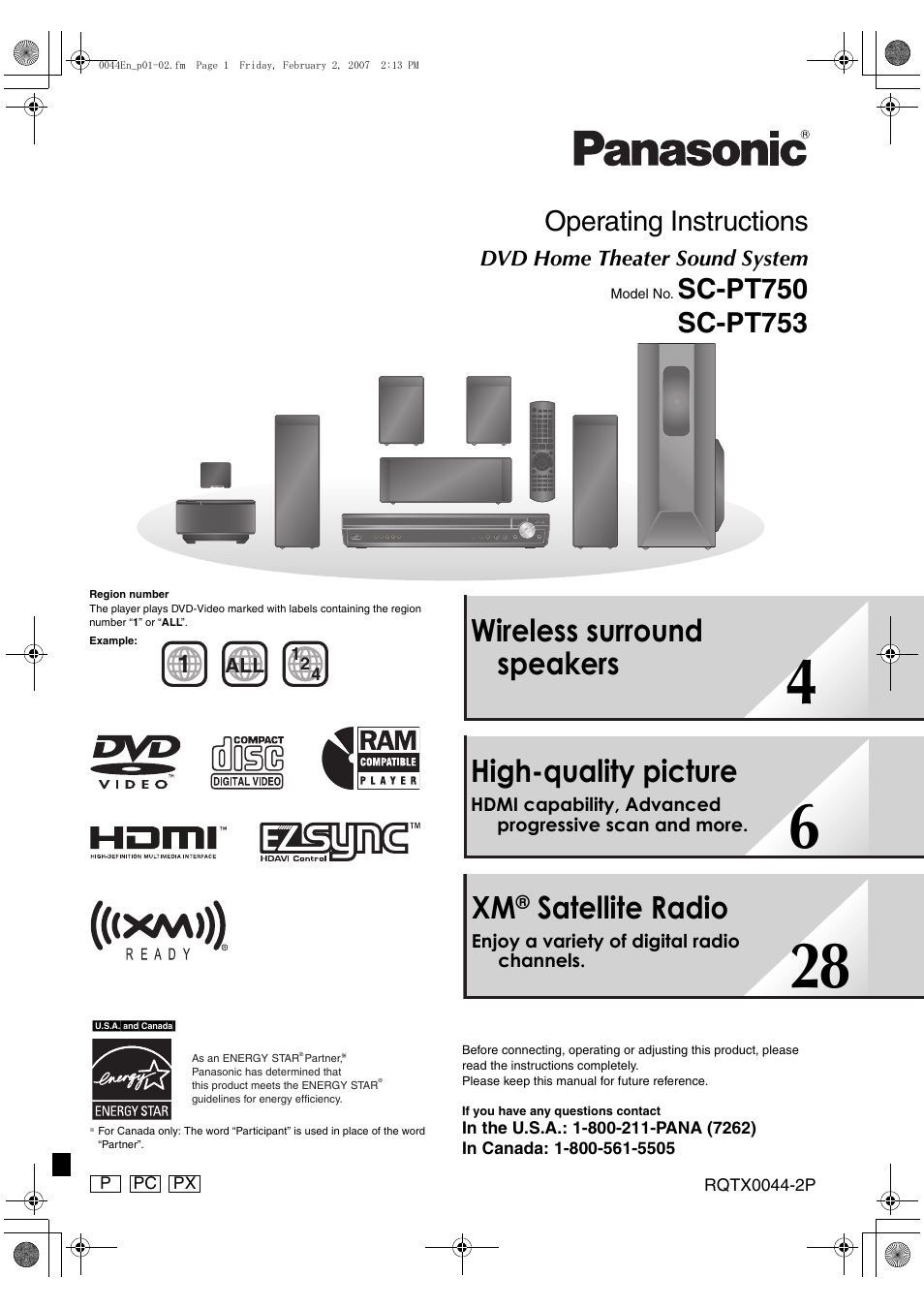 Panasonic SC-PT753 User Manual | 40 pages