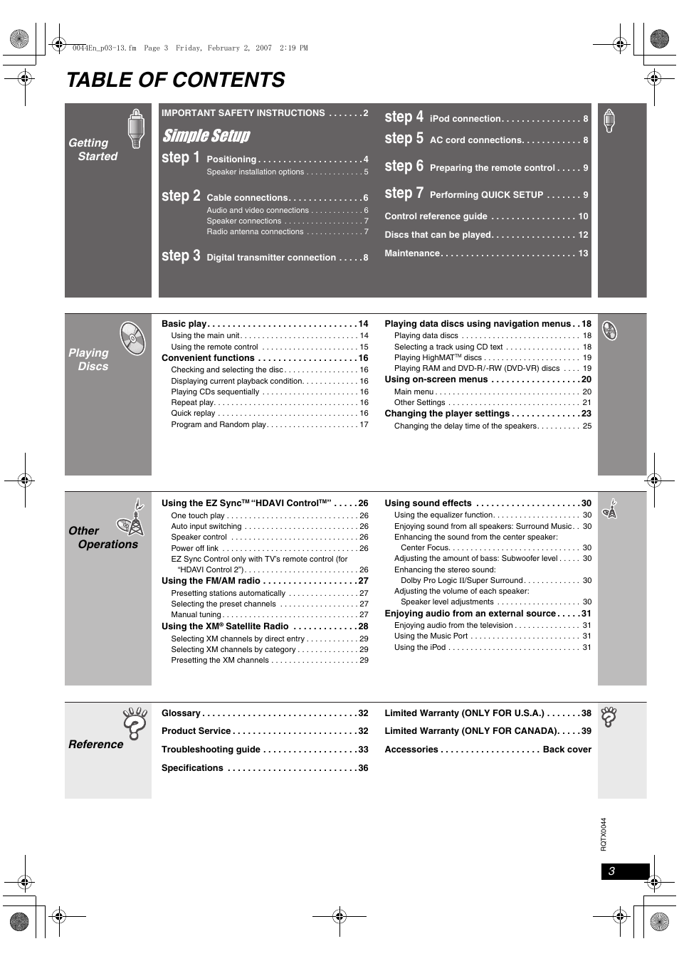 Panasonic SC-PT753 User Manual | Page 3 / 40