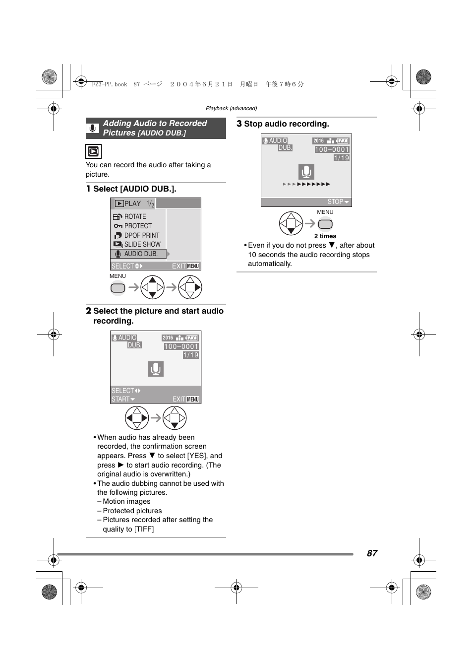 Panasonic DMC-FZ3PP User Manual | Page 87 / 124