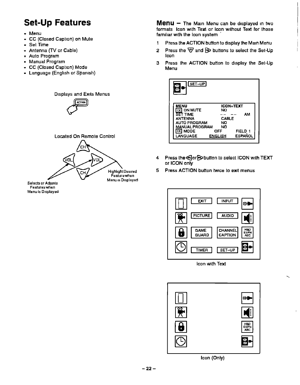 Menu | Panasonic CT-27S20 User Manual | Page 22 / 40