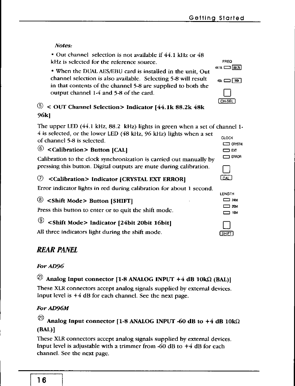 Rear panel | Panasonic WZ-AD96 User Manual | Page 15 / 50