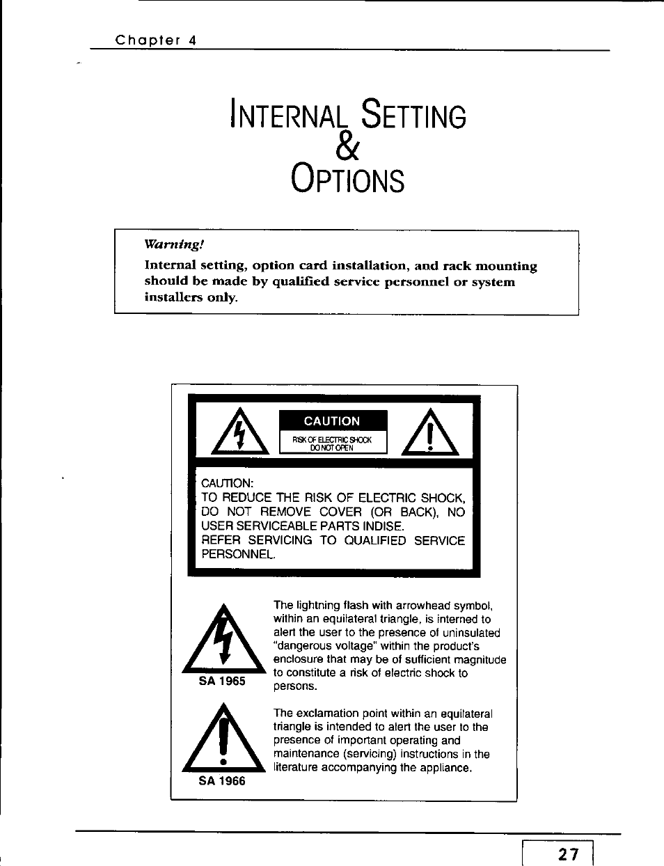 Internal setting, Options, Nternal | Etting, Ptions | Panasonic WZ-AD96 User Manual | Page 26 / 50