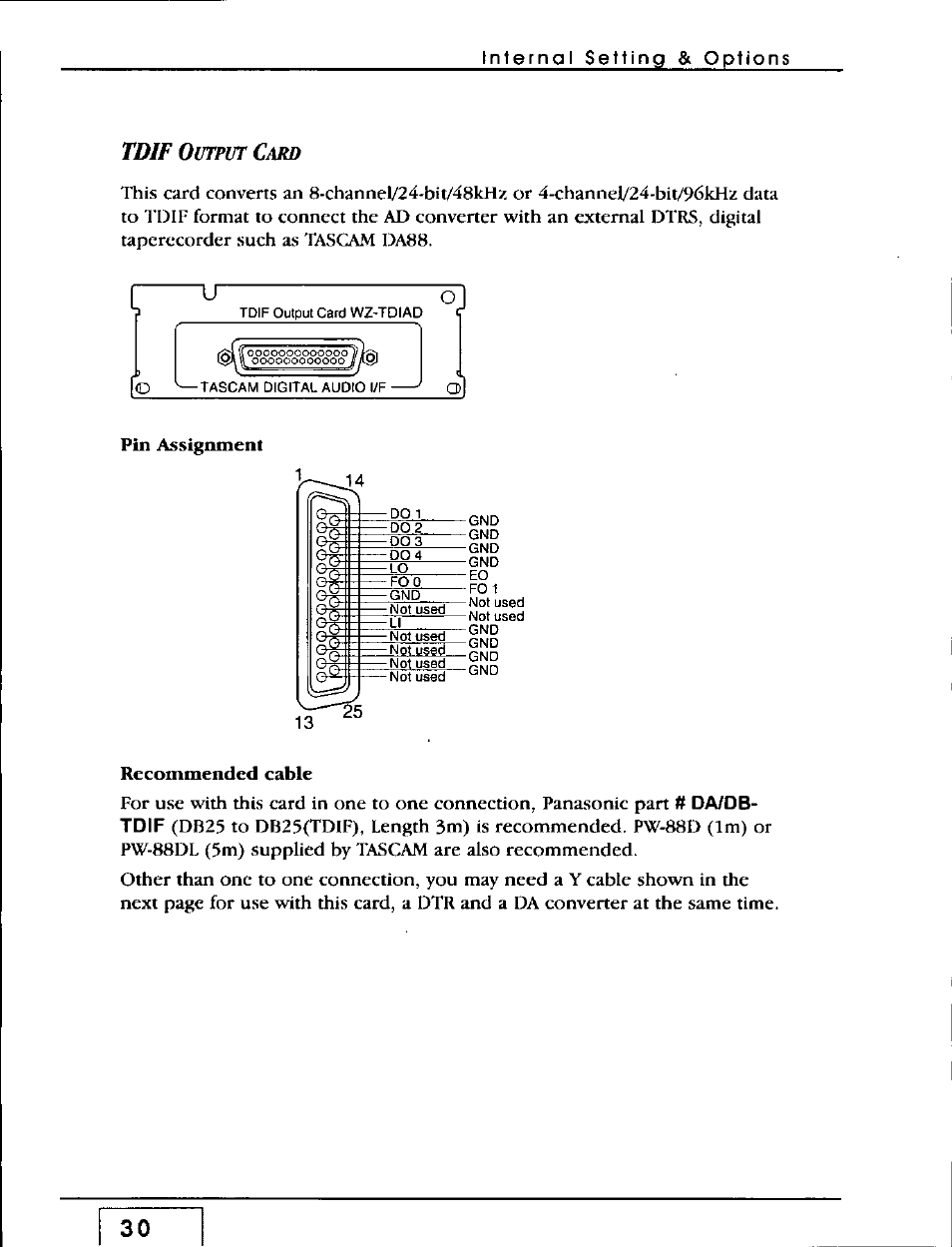 Tdif | Panasonic WZ-AD96 User Manual | Page 29 / 50