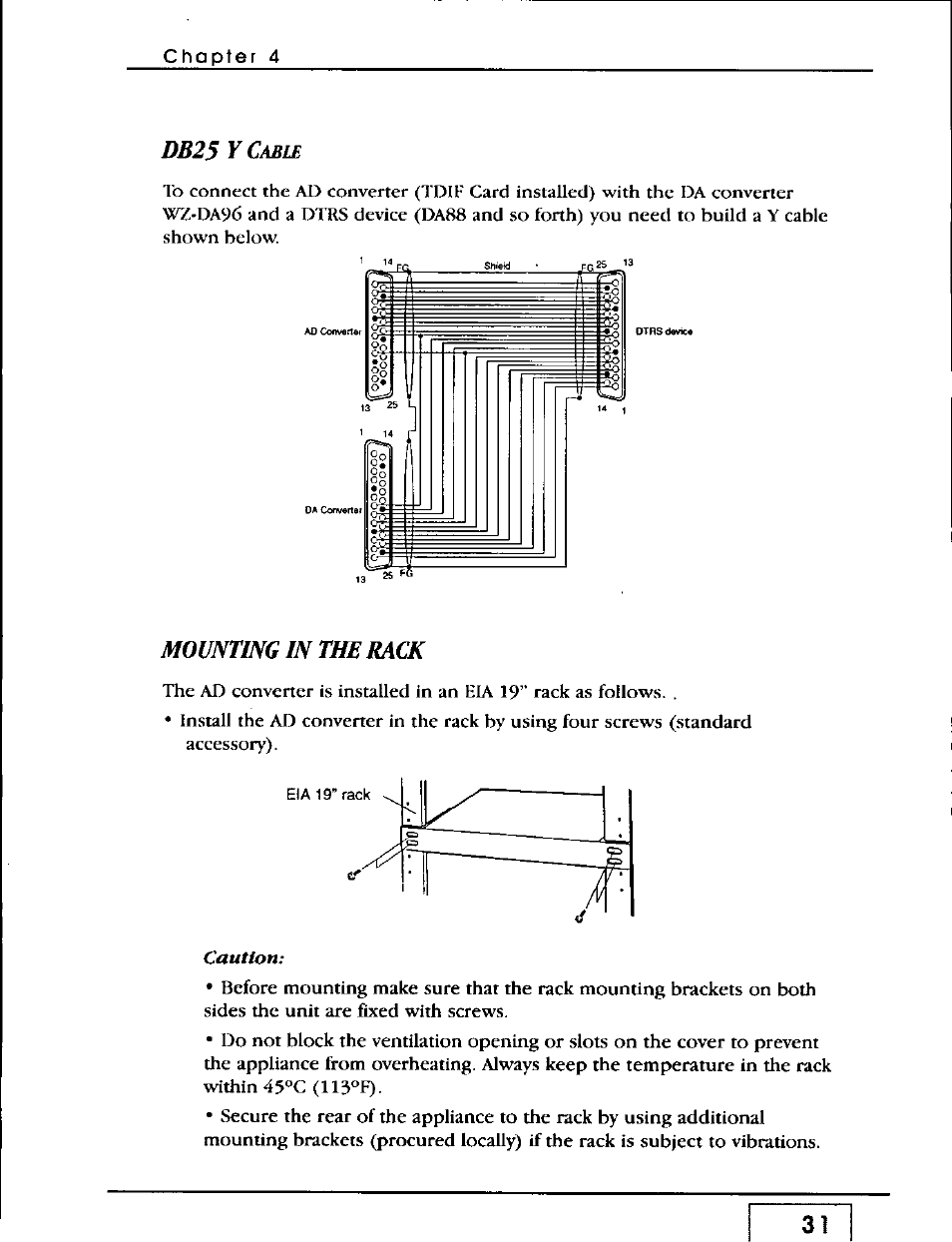 Mounting in the rack | Panasonic WZ-AD96 User Manual | Page 30 / 50