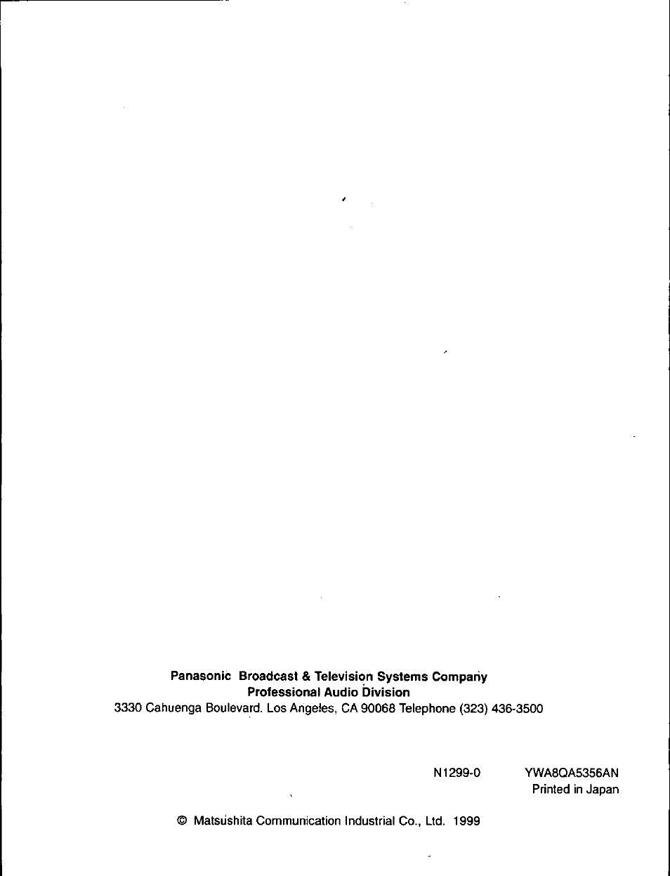 Panasonic WZ-AD96 User Manual | Page 50 / 50