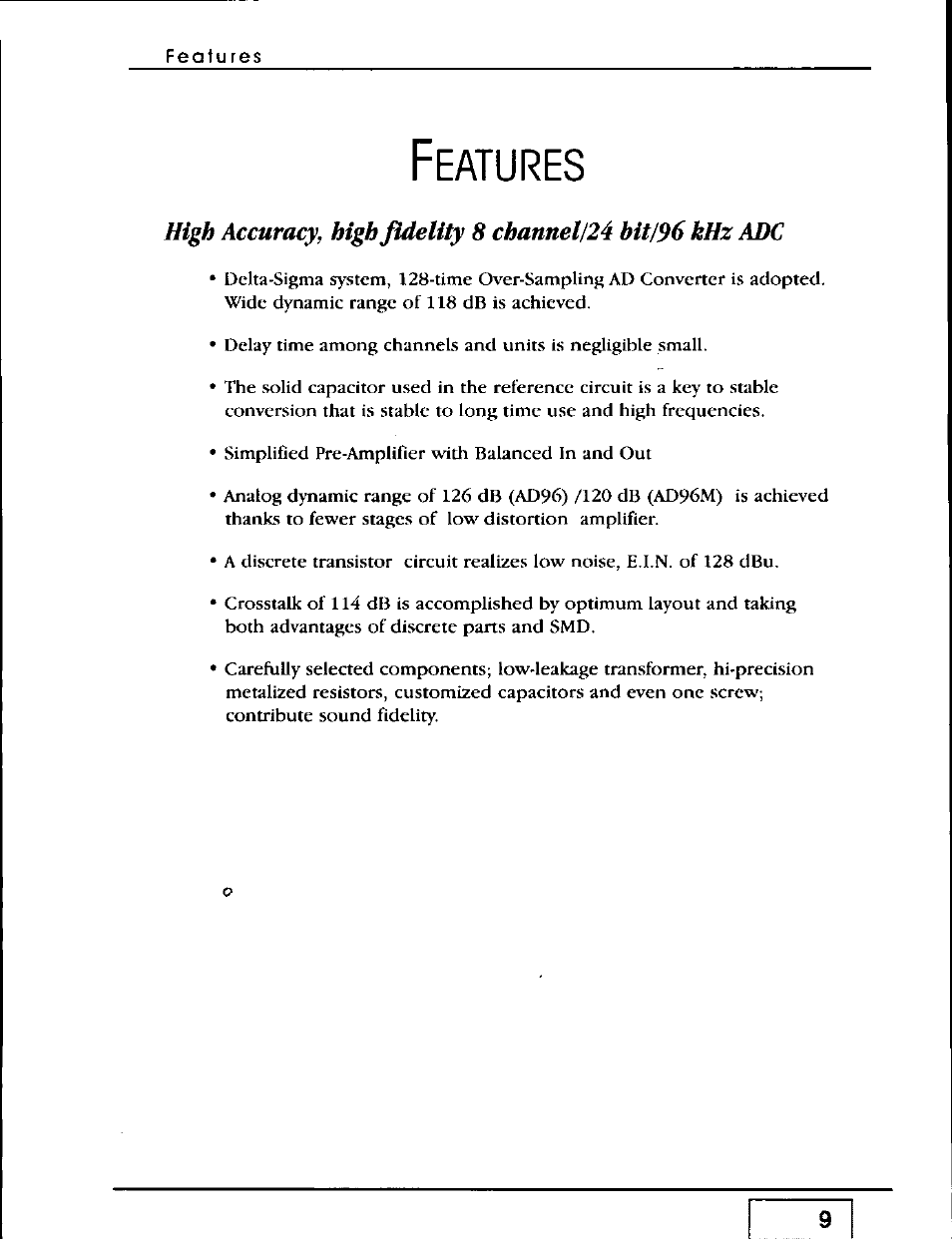 Features, Eatures | Panasonic WZ-AD96 User Manual | Page 8 / 50