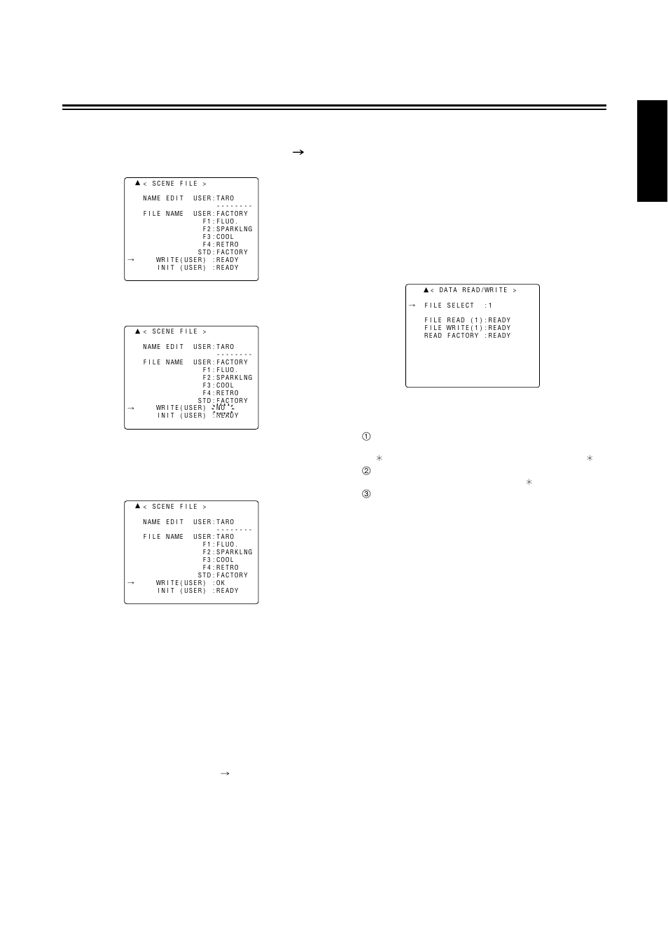 Scene files, English | Panasonic AG-DVC 200E User Manual | Page 25 / 44