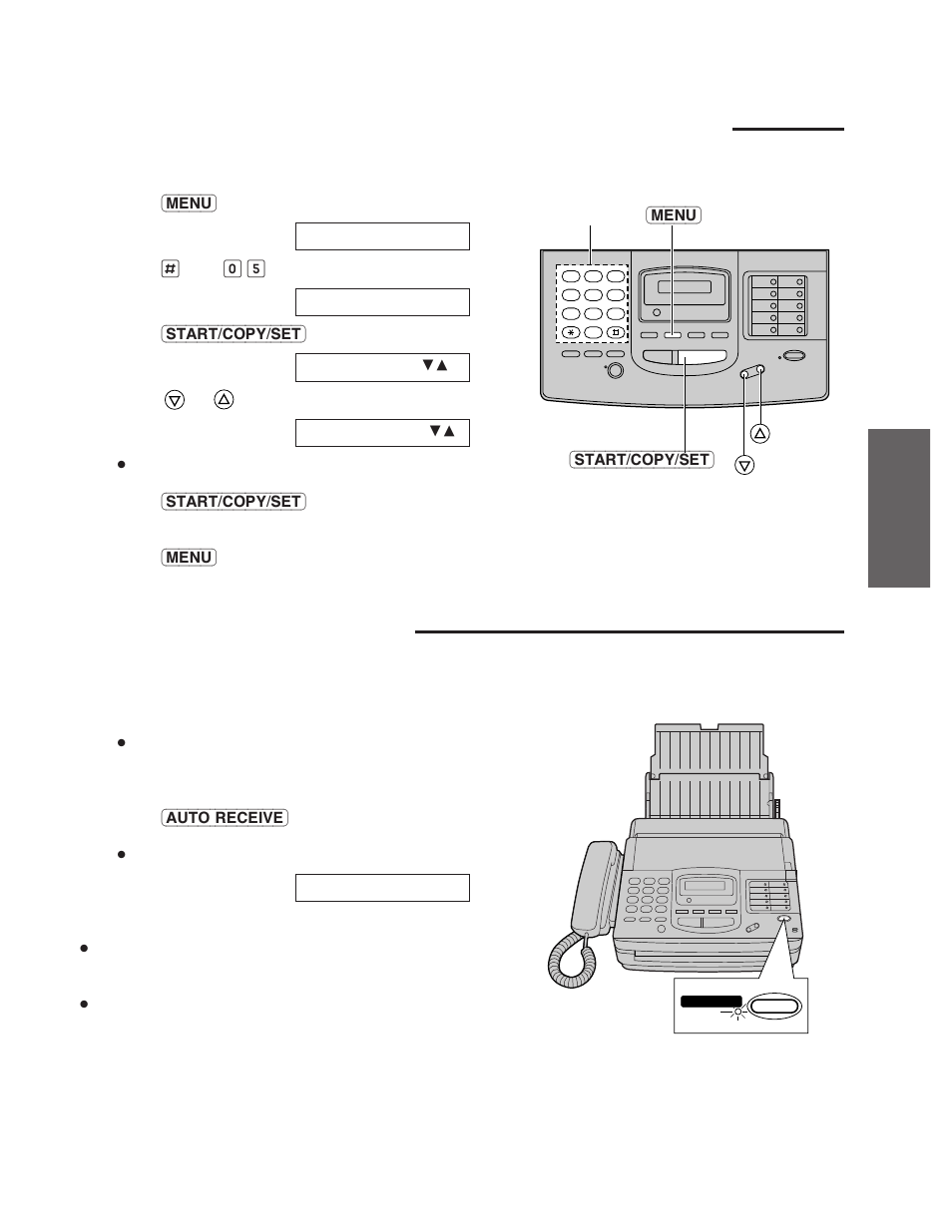 Using the ext.tam mode, Changing the setting of the auto receive mode | Panasonic KX-FP195 User Manual | Page 23 / 80