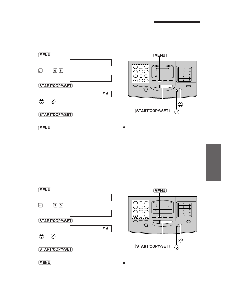 Setting the tel/fax mode ring count, Setting the silent fax recognition ring count | Panasonic KX-FP195 User Manual | Page 45 / 80