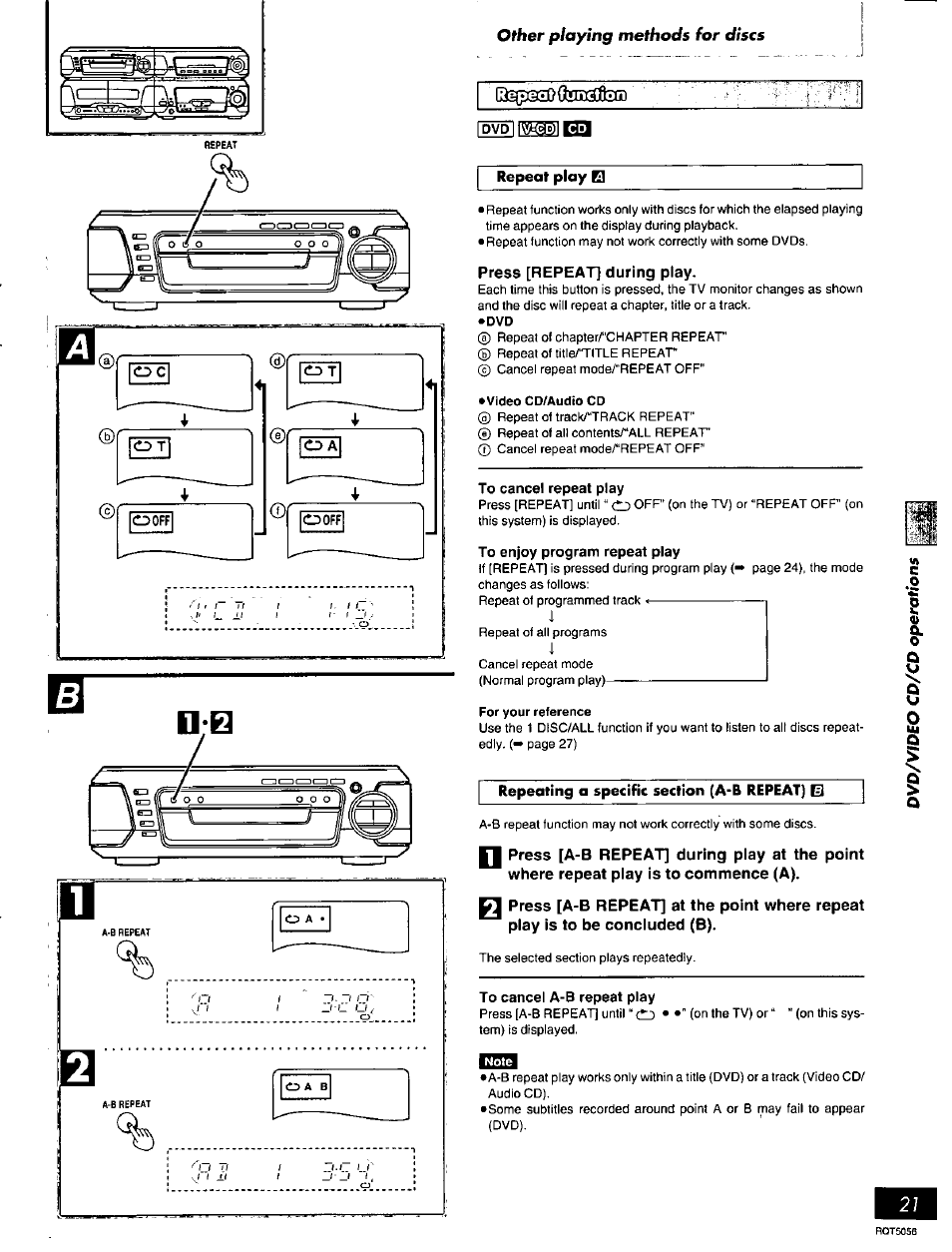 Press [repeat] during play | Panasonic SC-DV100 User Manual | Page 21 / 68