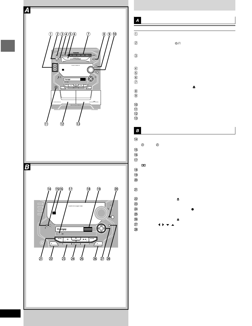 Front panel controls, Before use, Ac supply indicator (ac in) | Clock timer rec play sound control jog, Band deck, Pro logic cd direct play open 3d ai eq, Functions change according to the source | Panasonic SC-AK58 User Manual | Page 10 / 40