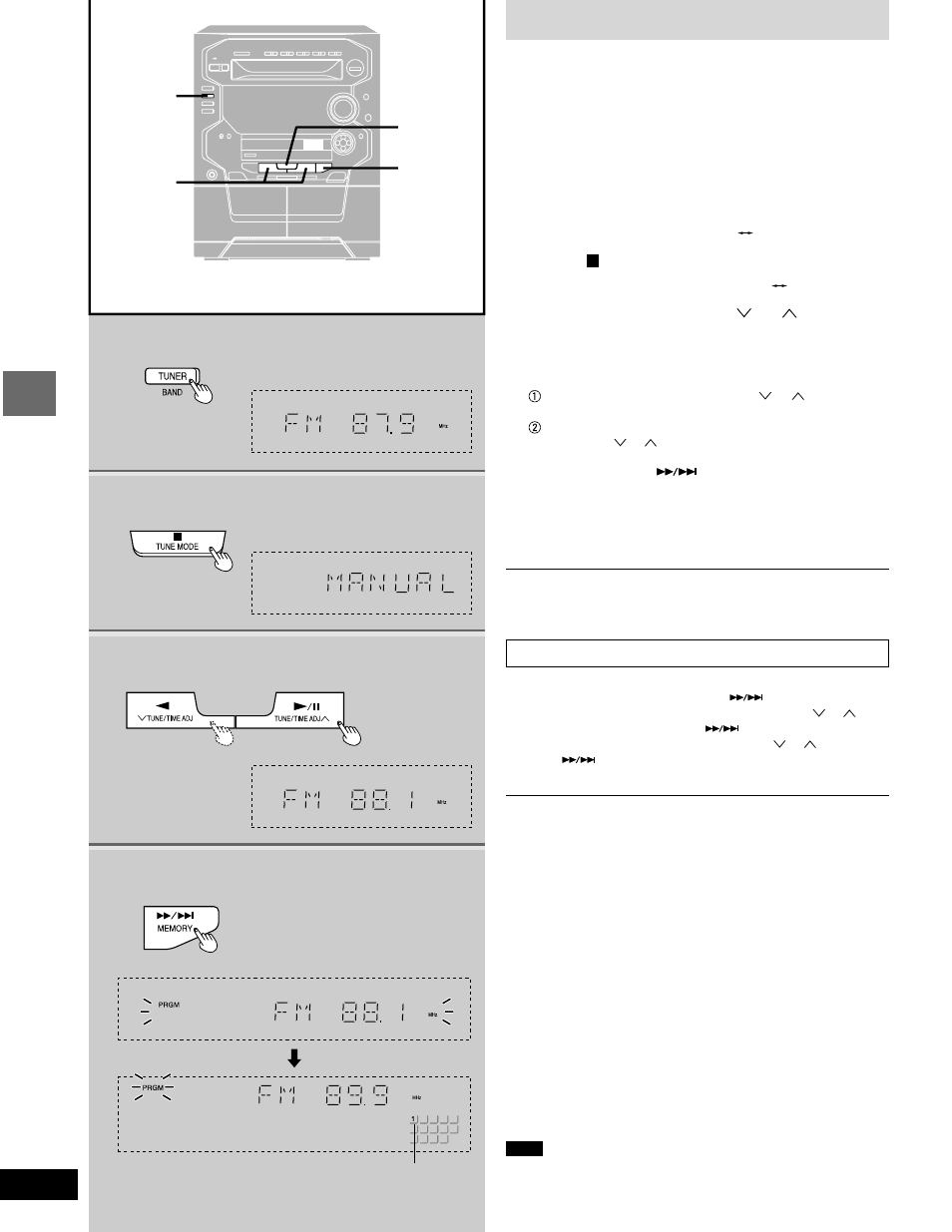 Presetting radio broadcasts | Panasonic SC-AK58 User Manual | Page 14 / 40