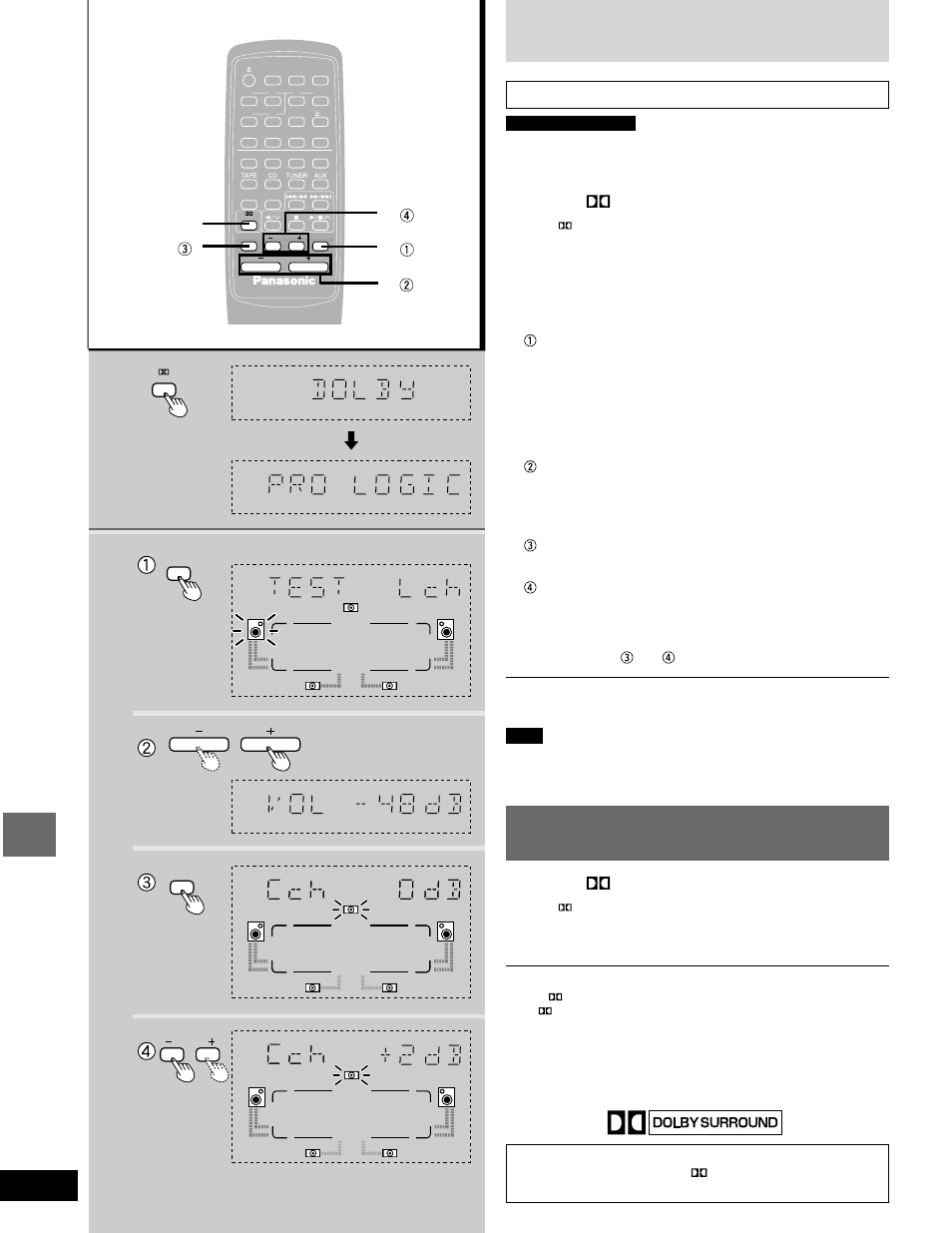 Press [ pro logic, Playback a dolby surround source, Sound quality / sound field operations | Panasonic SC-AK58 User Manual | Page 30 / 40