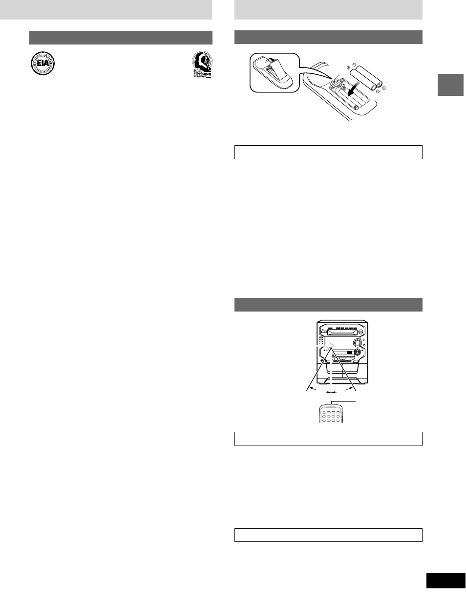 Concerning the remote control, Listening caution, Battery installation | Correct method of use | Panasonic SC-AK58 User Manual | Page 5 / 40