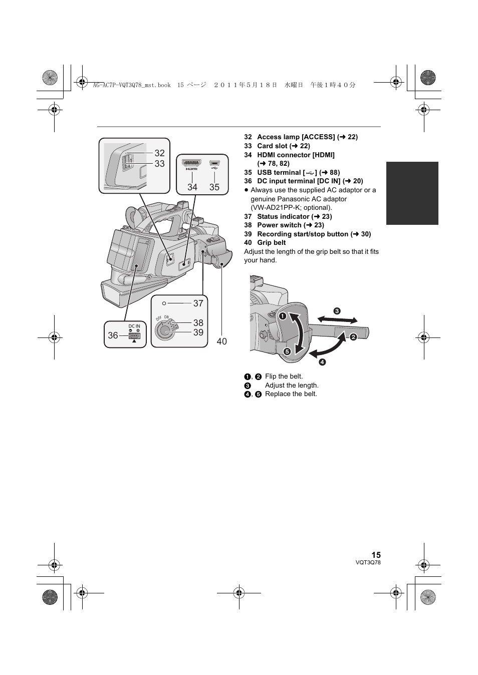 Panasonic AG-AC7P User Manual | Page 15 / 116