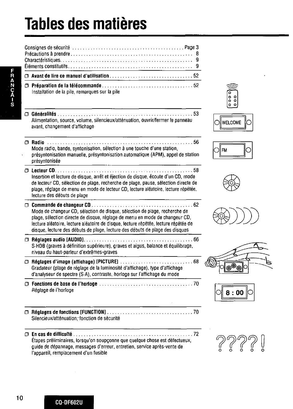 Panasonic CQ-DF602U User Manual | Page 10 / 124