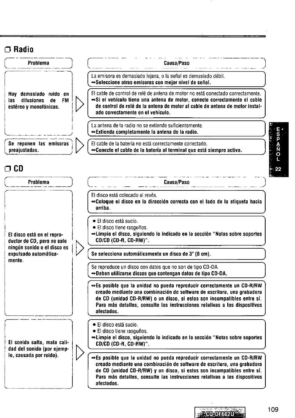 Radio | Panasonic CQ-DF602U User Manual | Page 109 / 124