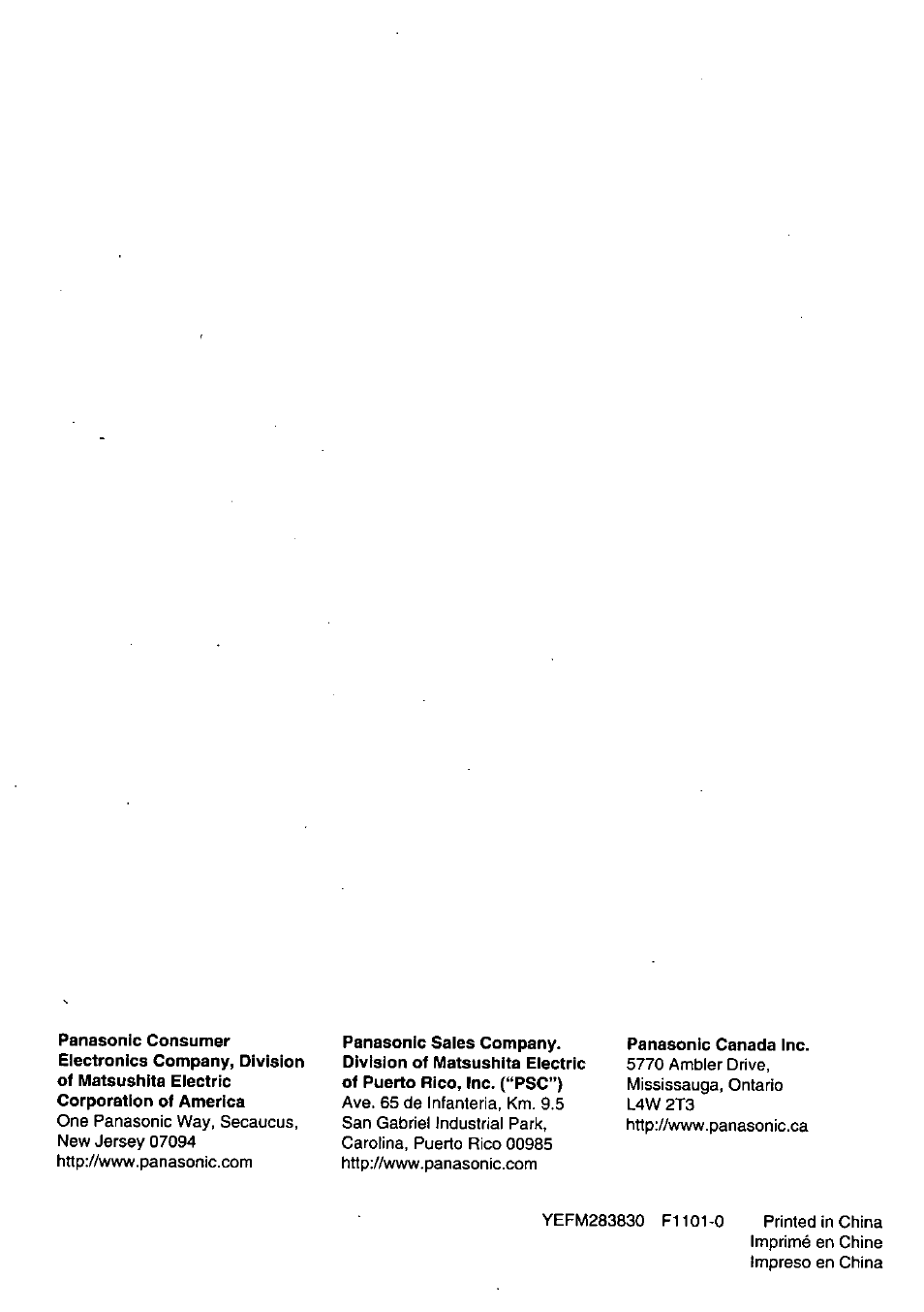 Panasonic CQ-DF602U User Manual | Page 124 / 124