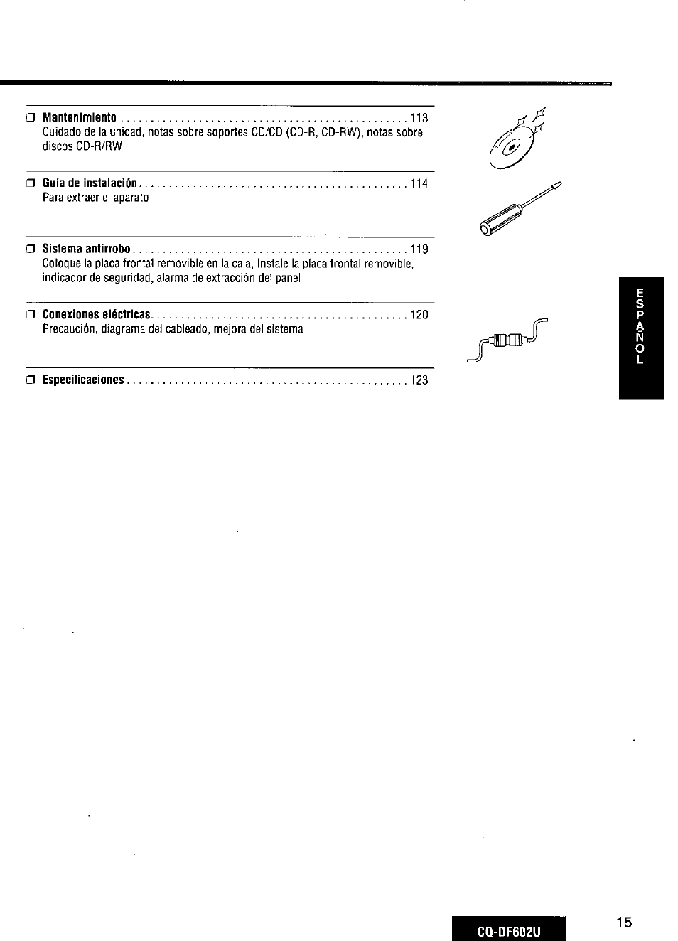 Panasonic CQ-DF602U User Manual | Page 15 / 124