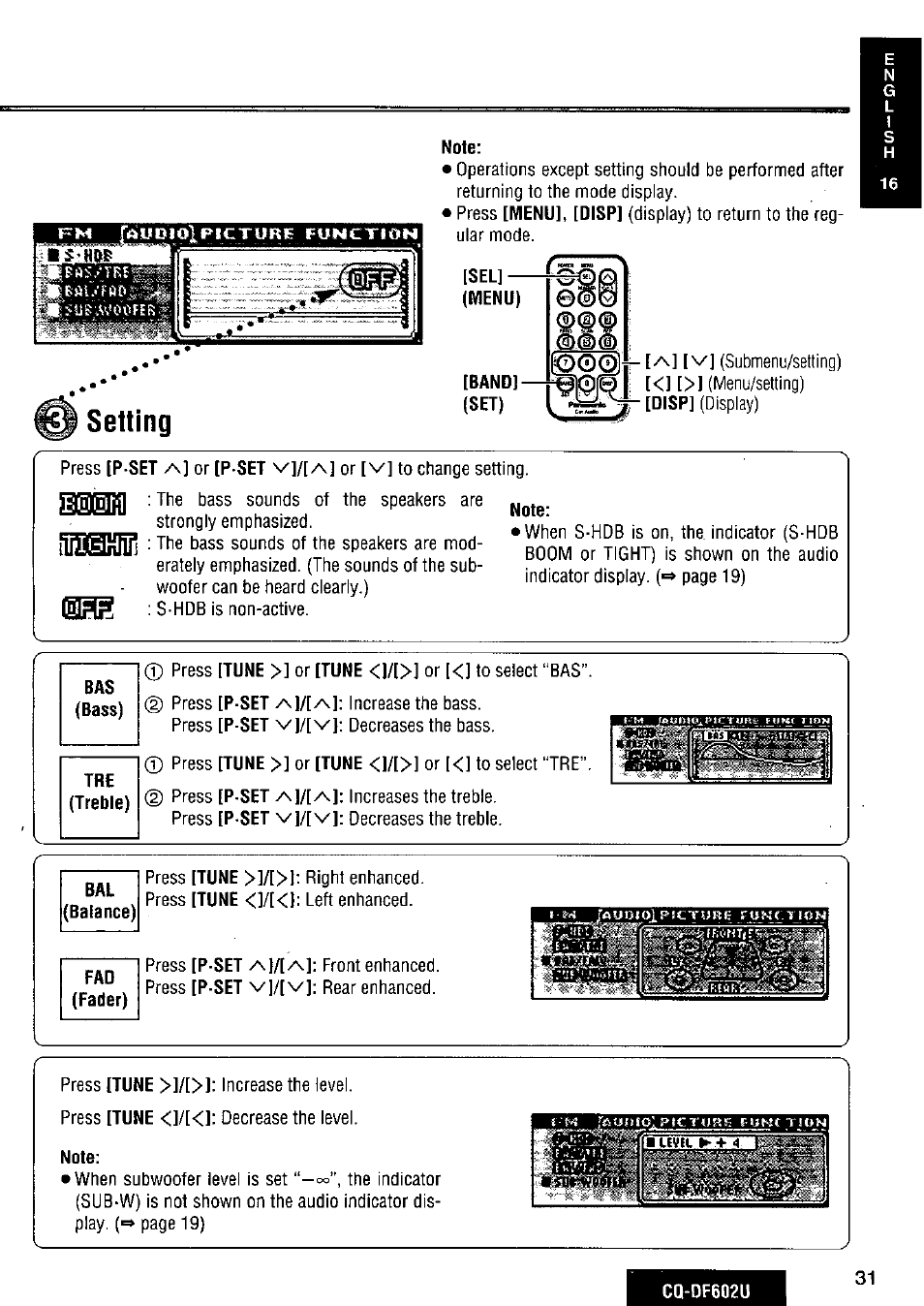 Setting, Üüunloi | Panasonic CQ-DF602U User Manual | Page 31 / 124