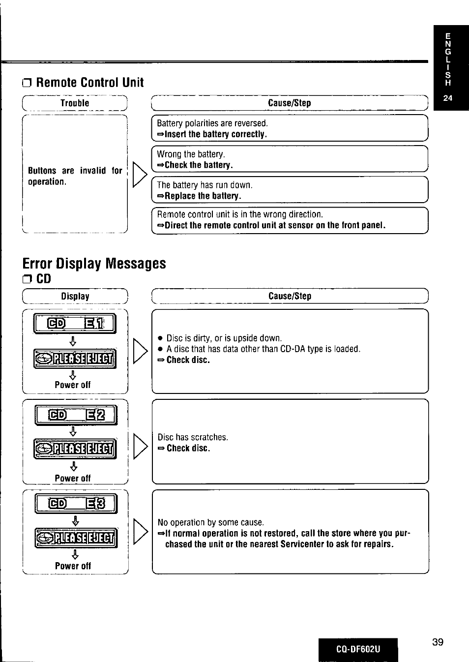 Panasonic CQ-DF602U User Manual | Page 39 / 124