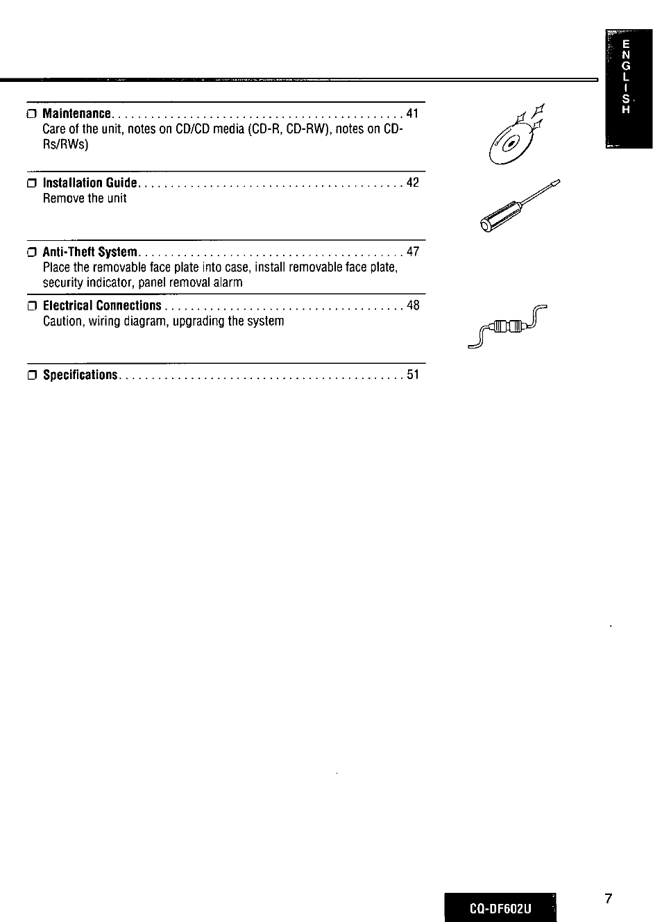 Panasonic CQ-DF602U User Manual | Page 7 / 124