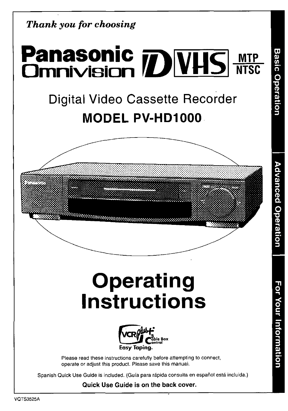 Panasonic OMNIVISION PV-HD1000 User Manual | 49 pages