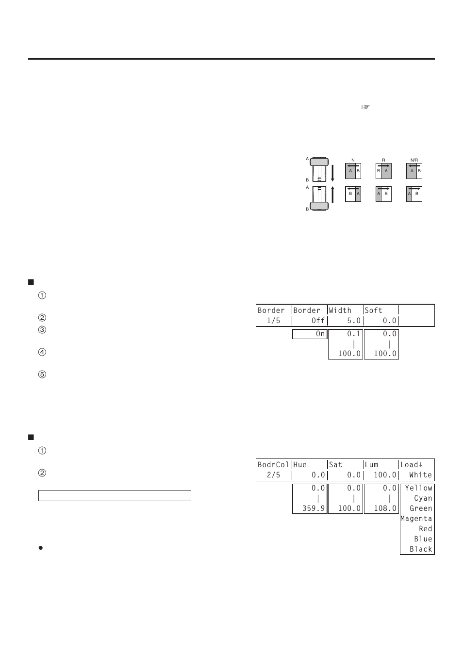 Basic operations, 2-2. selecting the wipe direction, 2-3. wipe decorations (border, soft effect) | Panasonic AV-HS400AN User Manual | Page 25 / 122