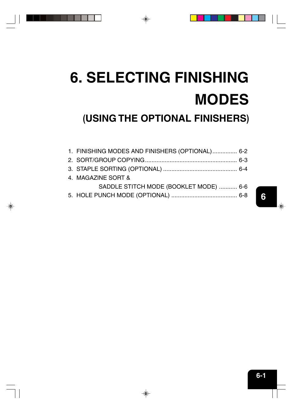 Selecting finishing modes, Using the optional finishers) | Panasonic DP-6530 User Manual | Page 121 / 172