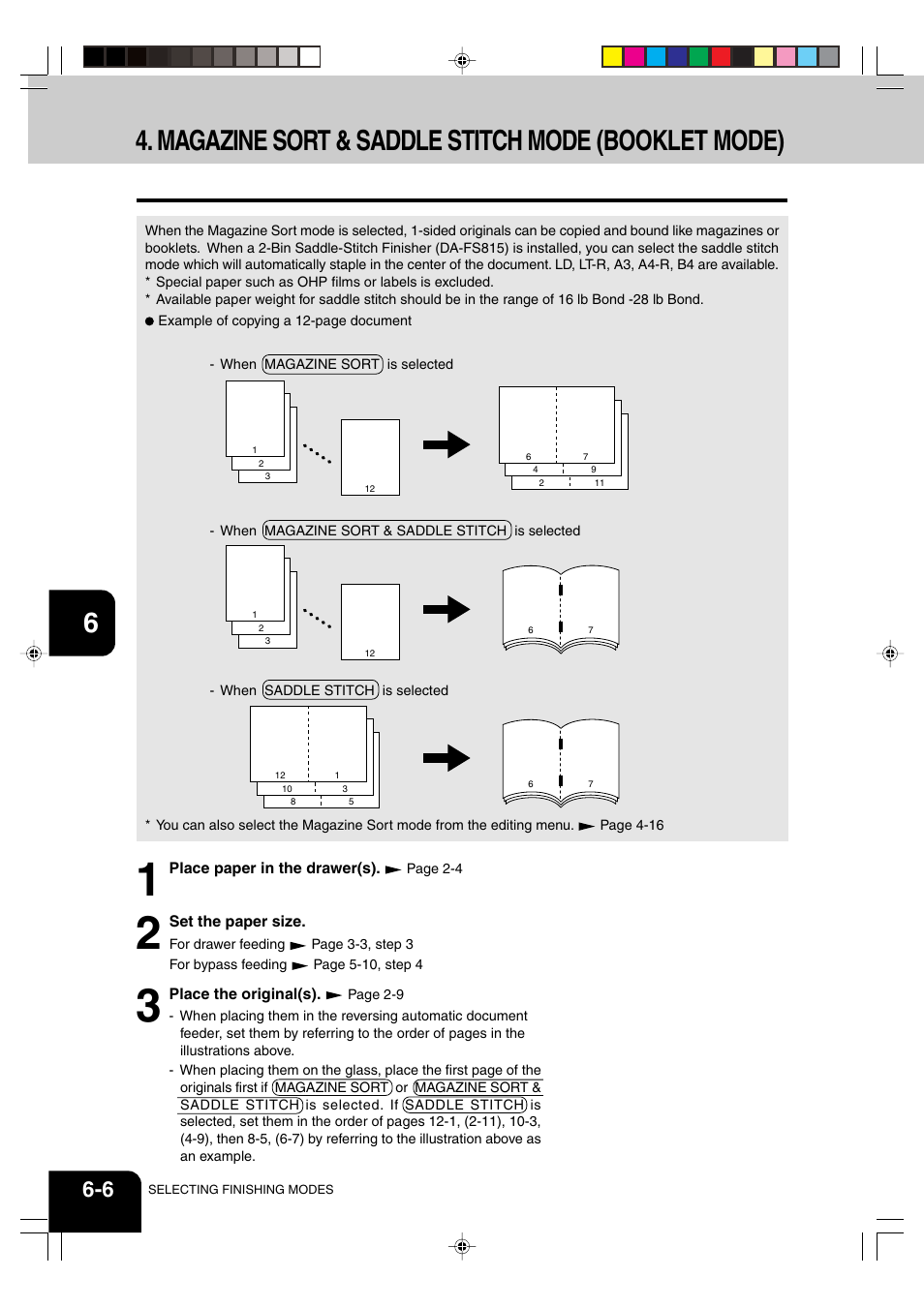 Magazine sort & saddle stitch mode (booklet mode) | Panasonic DP-6530 User Manual | Page 126 / 172