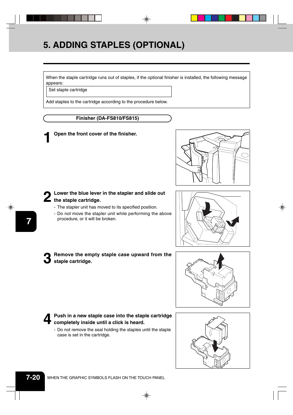 Adding staples (optional) | Panasonic DP-6530 User Manual | Page 148 / 172